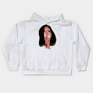 PRETTY GIRL HEAD SMOKING Kids Hoodie